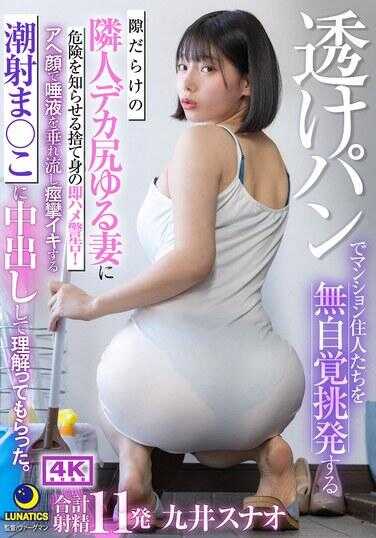 LULU-382 用透视裤无意识地挑逗公寓居民们，那位无所事事的邻居大屁股风流妻子收到舍身一搏的即插警告！她以A脸喷射潮液，垂流不止，痉挛高潮的喷潮蜜穴被中出后，终于明白了。 九井斯那奥