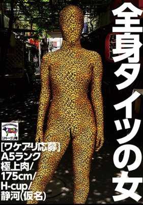 NINE-027 [有理由应征]全身紧身衣的女性 A5等级极上肉/175cm/H罩杯/静河（假名） 附内裤和生照片