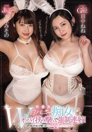 WAAA-203 肉食系双白兔痴女胸部夹击强制连射！双重预约争夺反向3P后宫 水原美园 田中宁宁