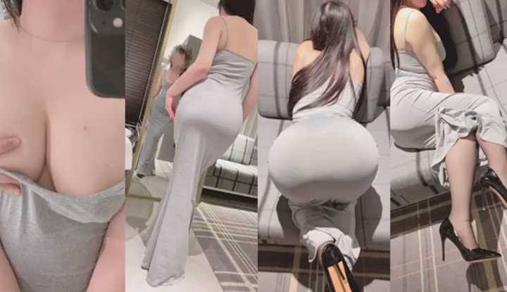 这么大的奶子竟然还穿黑丝高跟这么骚