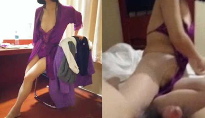 健身女神开档丝袜紫色睡衣先足交再口交最后女上