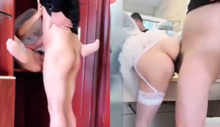 穿着婚纱约会情人，新娘新婚前夕的最后幸福时光