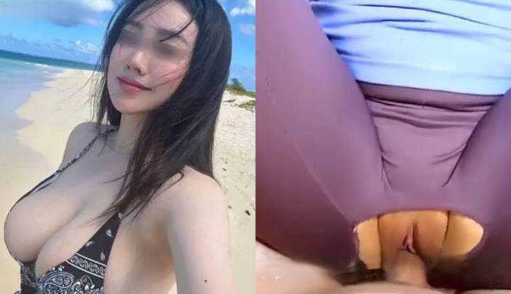 海边搭讪巨奶妹，无毛嫩穴更是极品