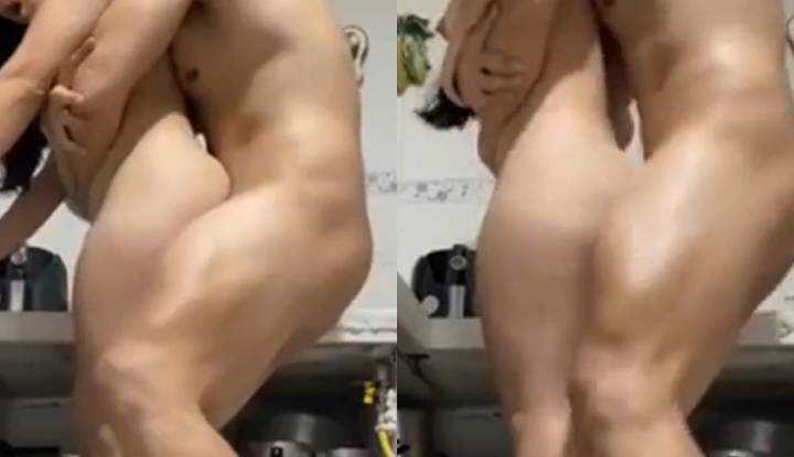 老公健身有成，这次干脆直接抱起来悬空狠操