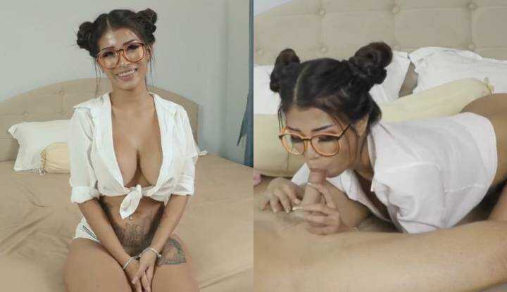 终于成功预约上店花，终于能体验小麦肌爆乳美女的口交神技