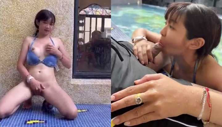 泳池旁边就是柜台～ 肉棒好好吃～