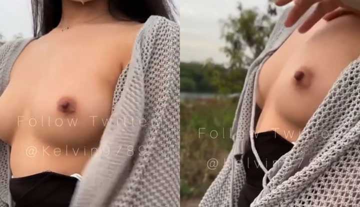野外露出Vlog，顶级美乳竟然在野外也能遇到～