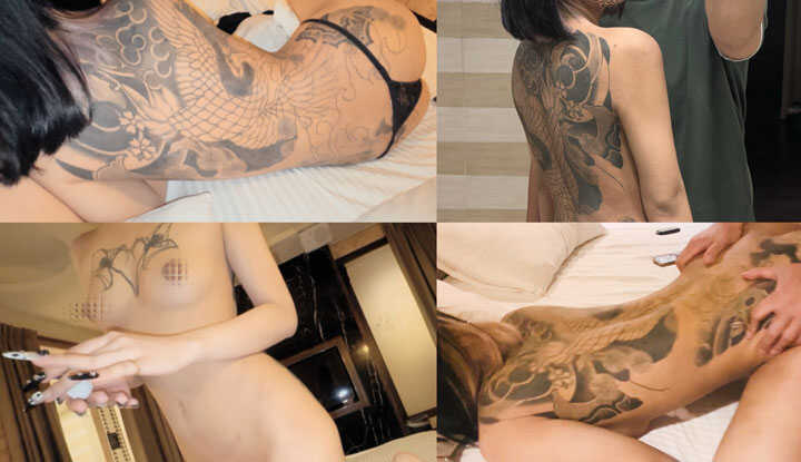 塞著拉珠的18岁舌环大背纹身女孩，高颜技术又很好