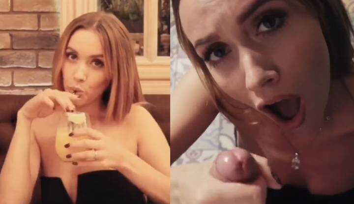 把餐厅对到眼的的辣妹带去厕所口交吞精