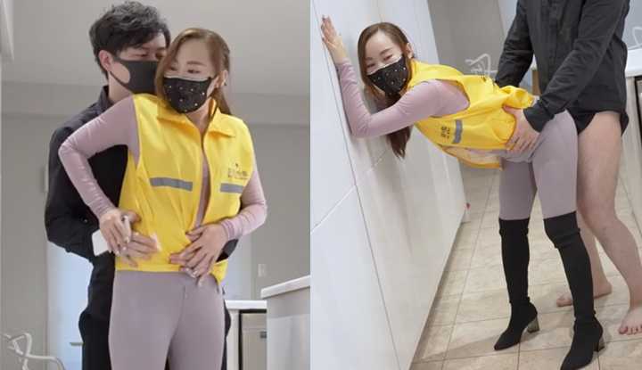 瑜伽裤女外卖员送餐时被男客户强上