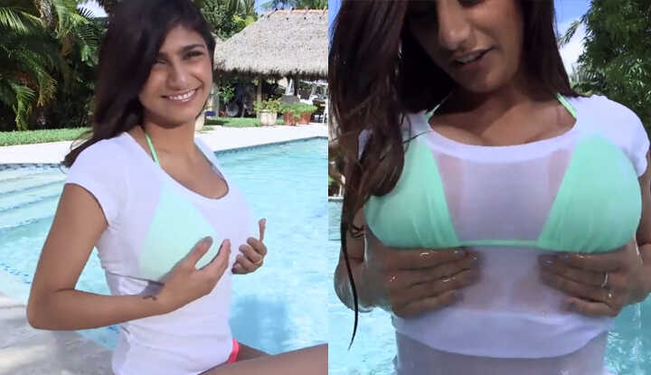 Mia Khalifa在泳池一起玩耍吧