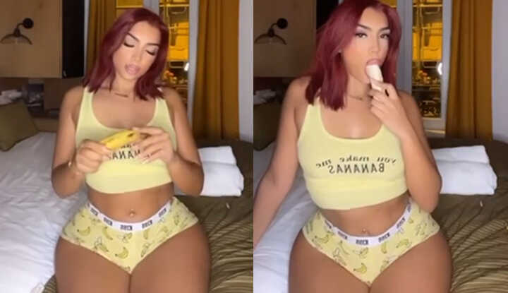 Mel Popss深深地吸吮喉咙，同时看着你的眼睛，在整个视频中呻吟 我一边吮吸，一边像个好小婊子一样扭动身体