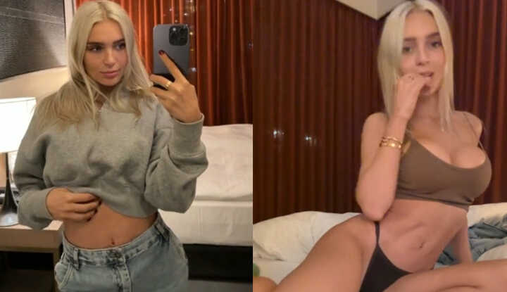 Alexis blond Alexisshv 你想吃什么？在我的双腿中间吃吗？