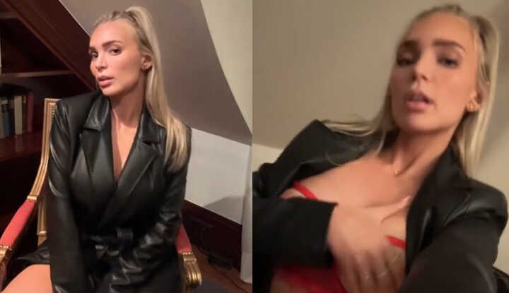 Alexis blond-风衣下的性感巨乳