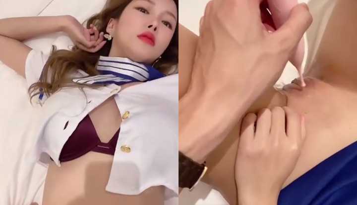 空姐的敏感小穴，玩一下就好就好湿