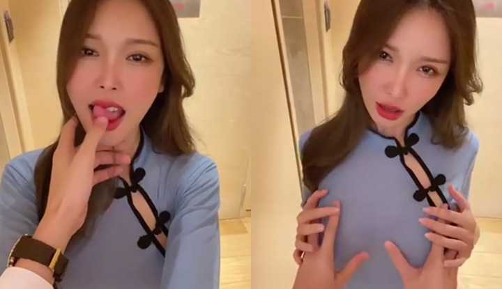 旗袍美女好诱惑，忍不住偷摸两粒