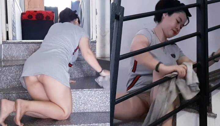 ladyvietnam做家事时，老公总看得特别开心