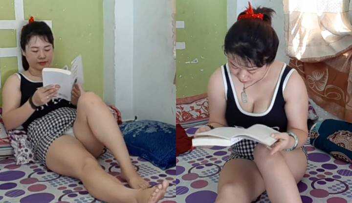 ladyvietnam在看书，你们来赏胸