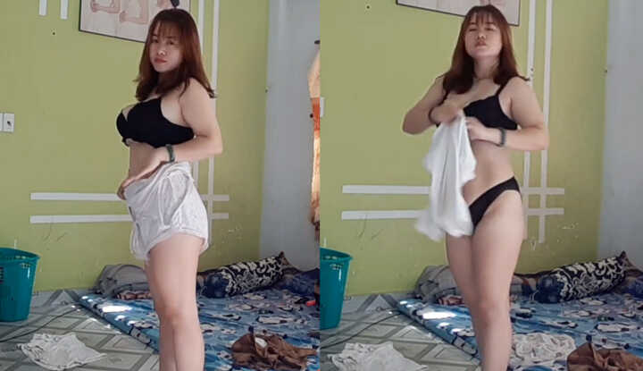 美乳主妇 ladyvietnam，把睡衣脱掉准备换衣服