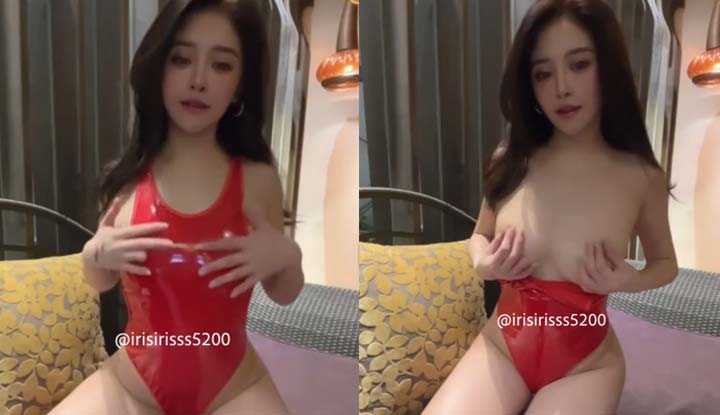 红色是性感的代表～摸摸奶子骚起来了