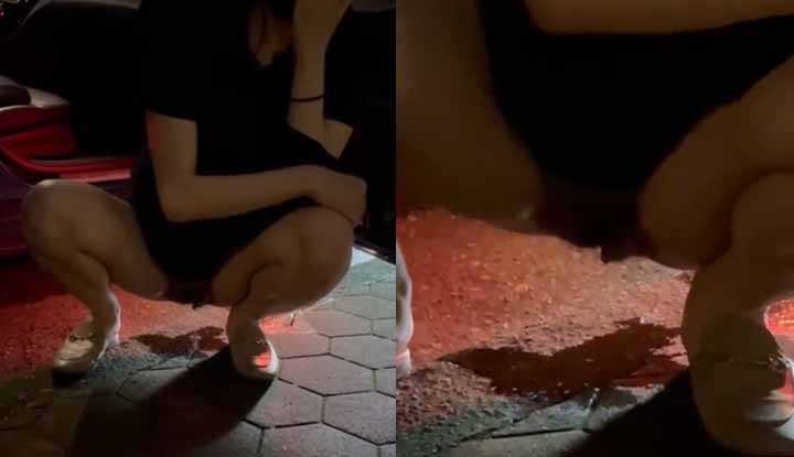 你们要的羞耻影片来了，路边开腿尿尿给你看～