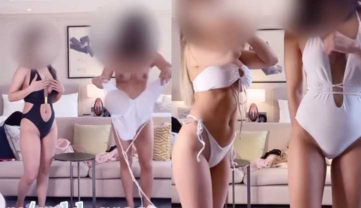 好姊妹一起来试穿内衣