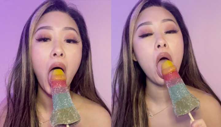 肉棒糖一大根，一次含到底最好吃