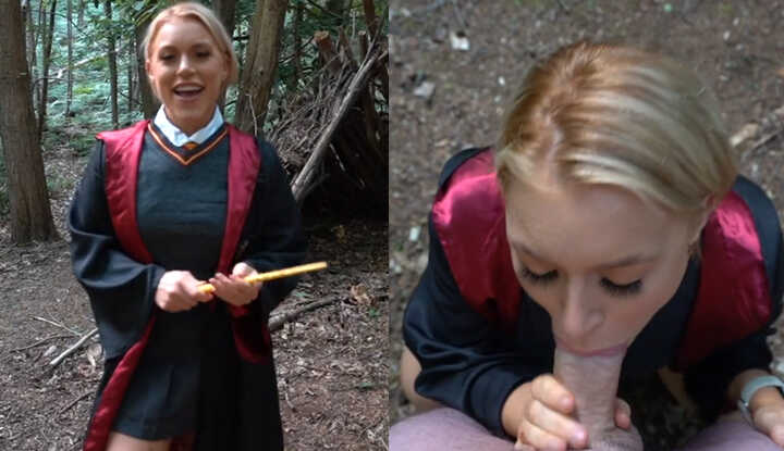 哈利波特和他的淫荡秘密女友，每天都在树林里偷偷做爱