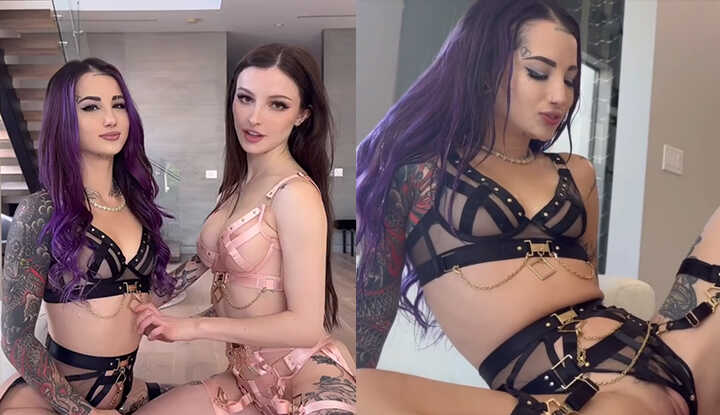 情色的潮吹挑战，双头龙插进去会不会喷水呢？