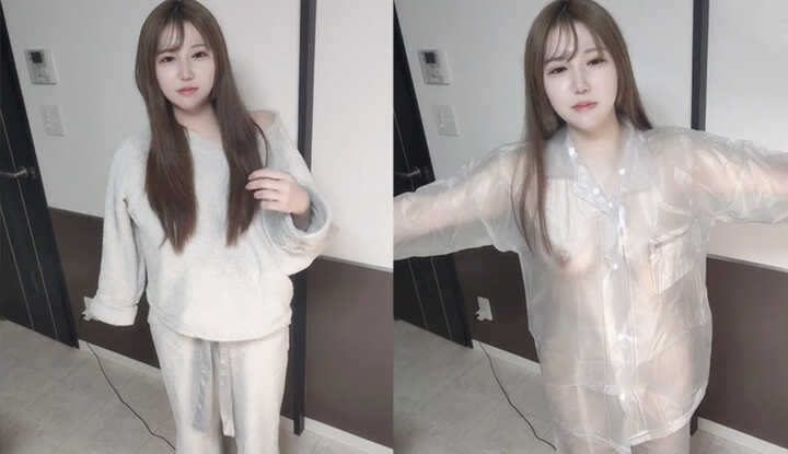 cocoa_nomimono换上透明雨衣，性感的肉体若隐若现