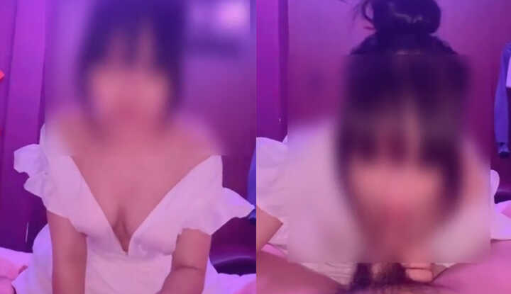 抓着美乳大奶边操干好享受啊