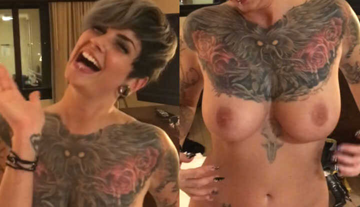 最喜欢看两名刺青女孩为了争夺精液而拥吻～