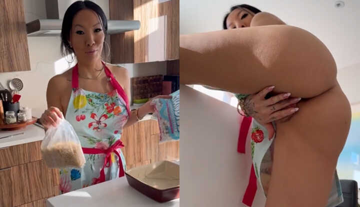 性感主妇的裸体围裙，要跟我一起做菜吗？