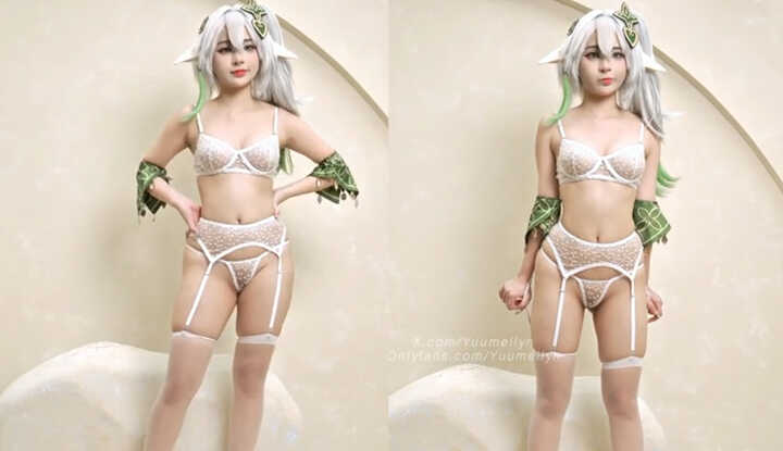 性感可爱的yuumeilyn cosplay 纳西妲 拍摄幕后花絮 part.1