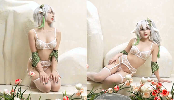 yuumeilyn Cosplay 性感可爱的纳西妲，拍摄幕后花絮