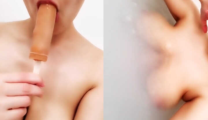 Hitomi 喜欢在泡温泉的时候吃棒棒～