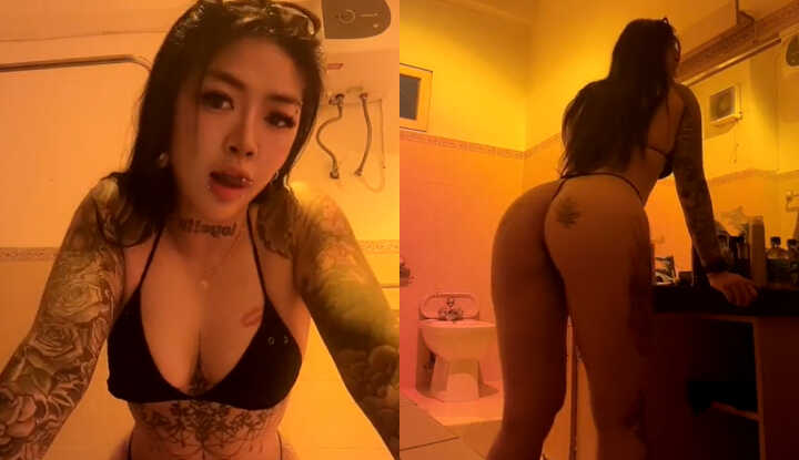 Thuy Ta 穿着黑色比基尼性感诱惑