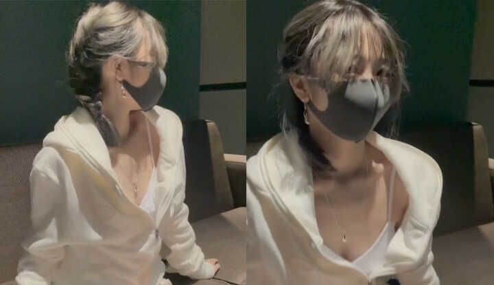 在商场里偷偷露出