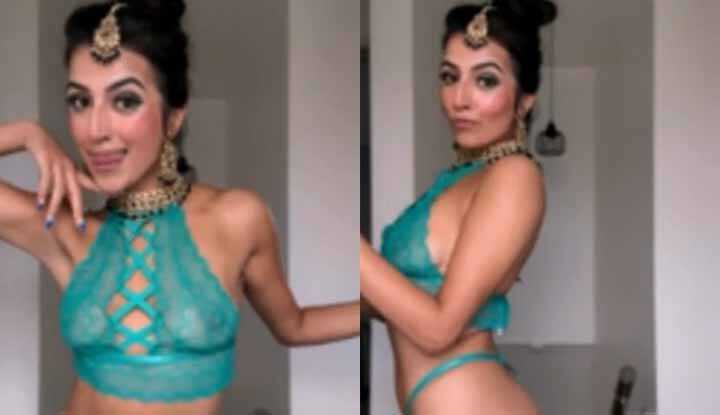 Aaliyah Yasin-换上性感蕾丝套装，还偷偷掀起来露奶给你看