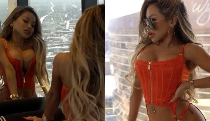 CJ Miles-饭店窗前展示曼妙好身材