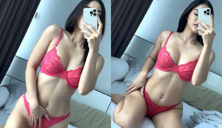 Carolinaaxox-穿着新买的粉色套装自拍 Onlyfans video leaked