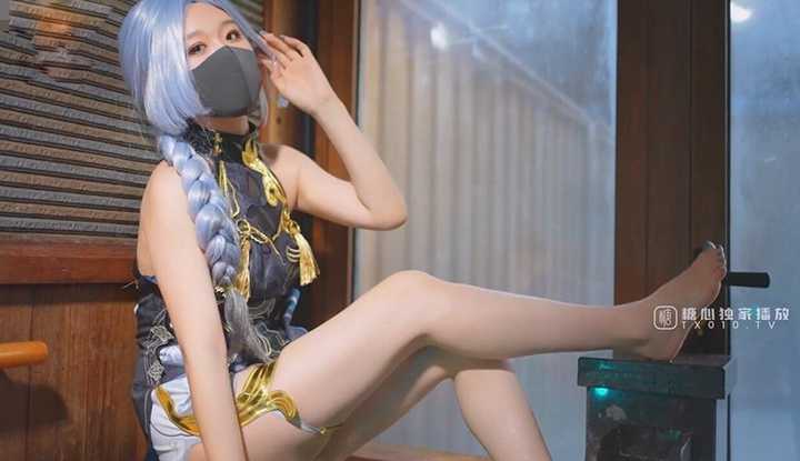 原神Cos申鹤的特殊疗养 无内黑丝玉足淫交 内射中出挂汁蜜穴