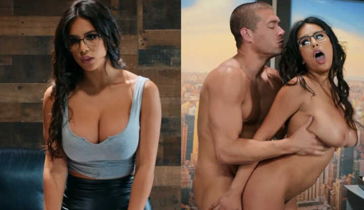 [欧美]  性感女秘书偷偷跑进老板办公室，被逮个正著