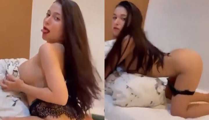 [菲律宾] 巨乳淫骚女友床上诱惑～翘起美尻等你来操