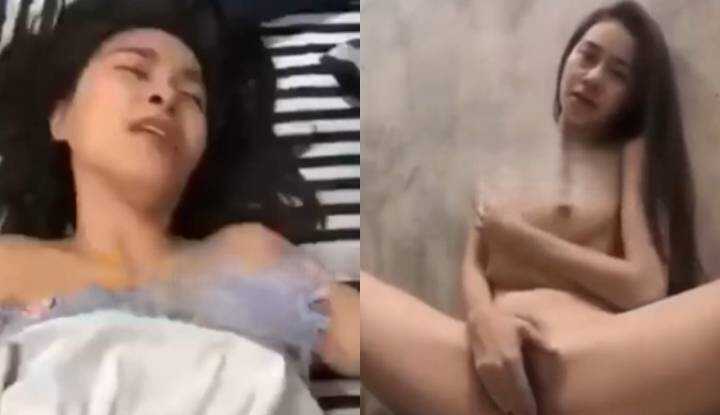 [泰国]  刚大力抽插完还不够，姐姐继续用手指抚慰小穴