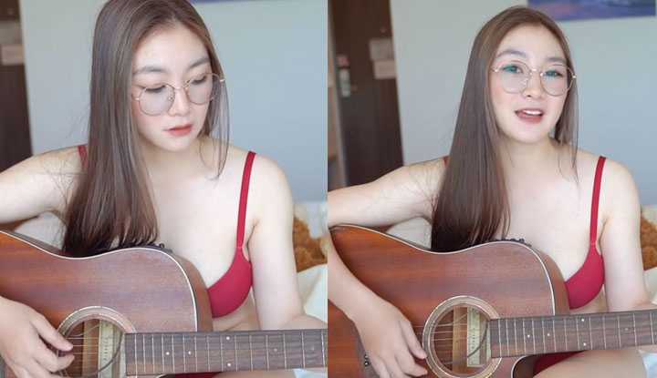 [泰国] O站大神 bewtifull身材好长的漂亮又会弹吉他，真是人生胜利～