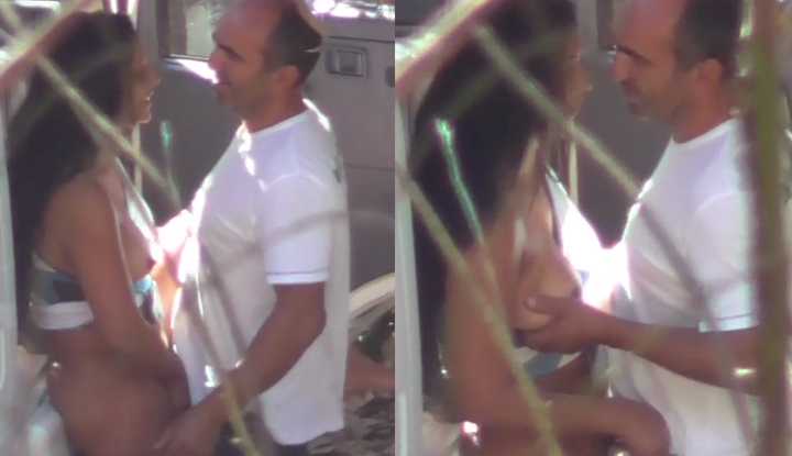 [欧美] 男人的周末就是这么朴实无华～开着小车到野外找肉感熟女来一炮4