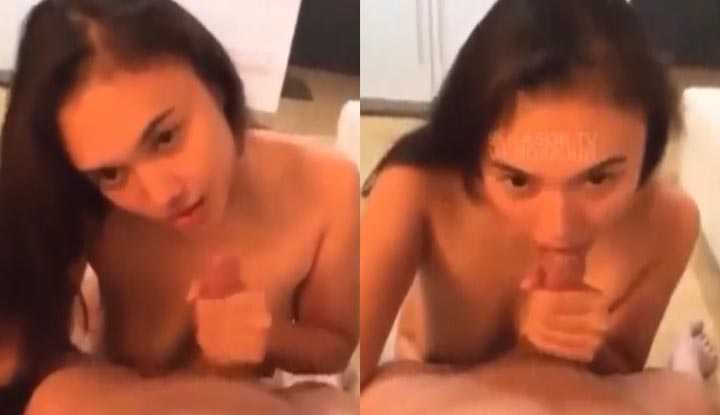 [菲律宾] 大奶女友手口并用，一下子就被榨出汁来了