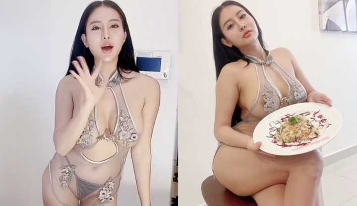 [越南] O站大神 pongkyubi1995 ~ 粉丝福利厨房 1 换上透视内衣好色情，果真是色香味俱全