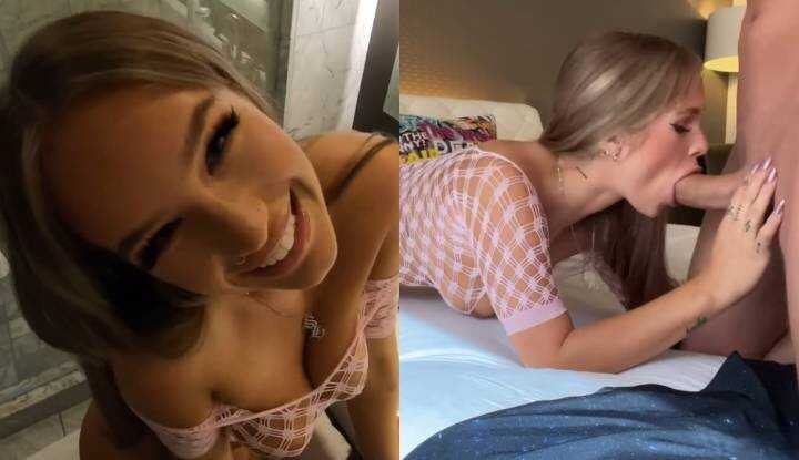 [欧美]  O站大神 Sky Bri～和男友刚到饭店当然就是先打一炮才行